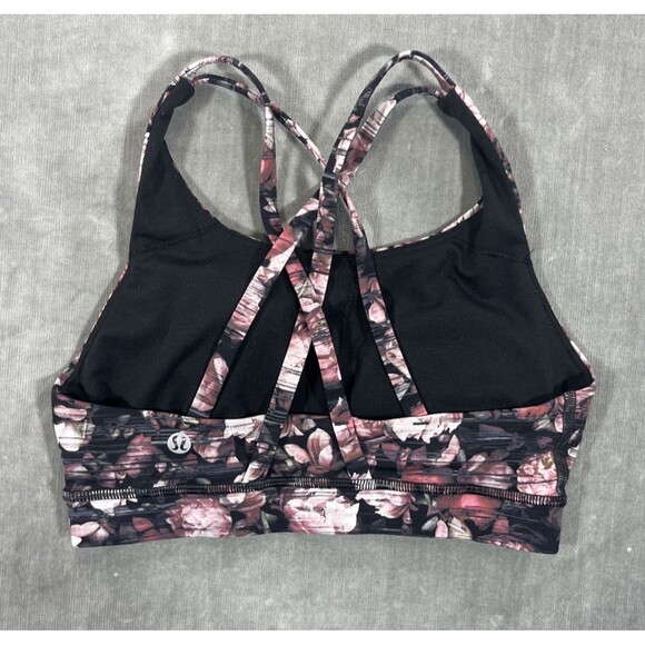 Lululemon Size 4 Energy Sports Bra Nulux Floral Strappy Back‎ - Picture 2 of 3